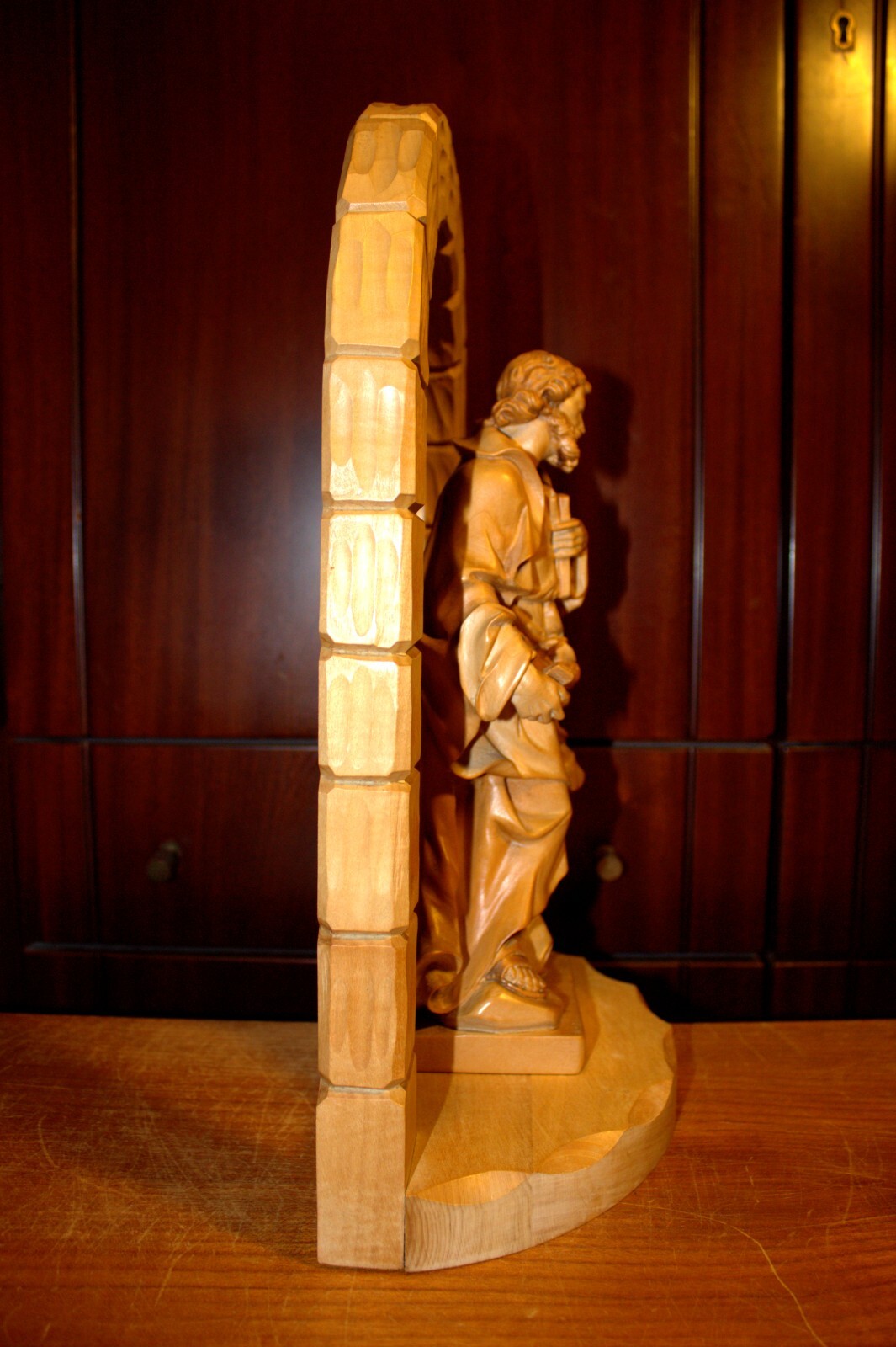 11.6"/16" HAND CARVED WOOD PATRON SAINT JOSEPH CARPENTER FIGURE STATUE SCULPTURE