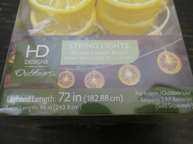 HD Designs Sliced Fruit 10-Light LED String Lights, Lemon or Lime
