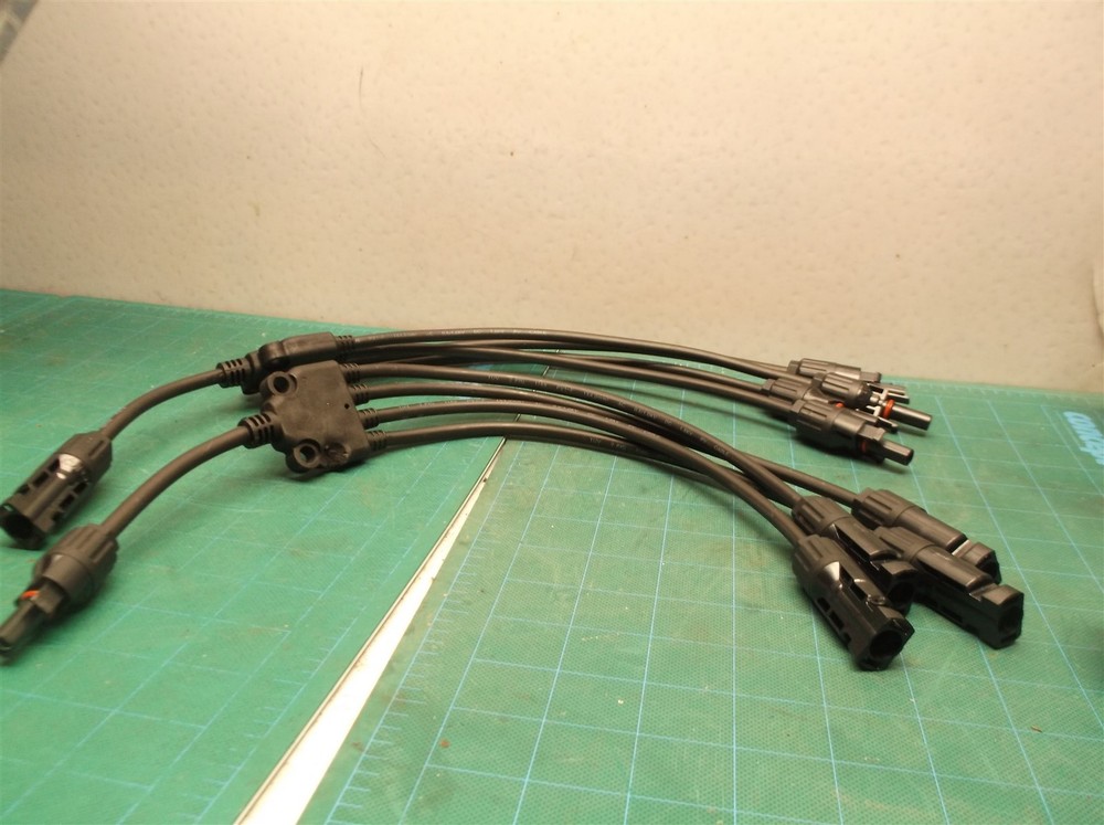 4in1 Solar Panel Y Branch Cable Connection PV Module Adapter Connector Extension