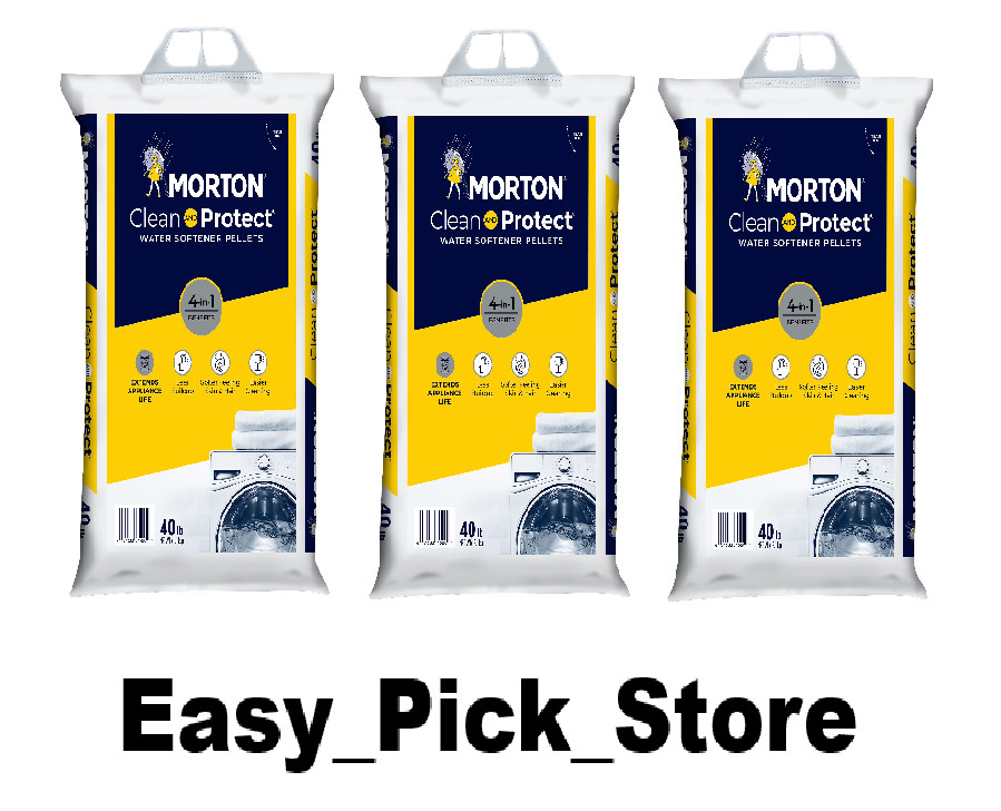 Morton Salt Clean and Protect Water Softener Salt Pellets, 40 lb. Bag (3 PACK )
