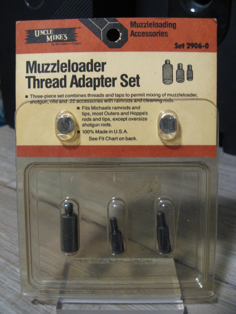 Uncle Mike's Muzzleloader 3 Piece Thread Adapter Set - 2906-0