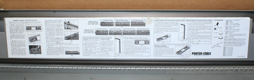 Porter Cable Model #59380 Hinge Butt Template Kit With Metal Case