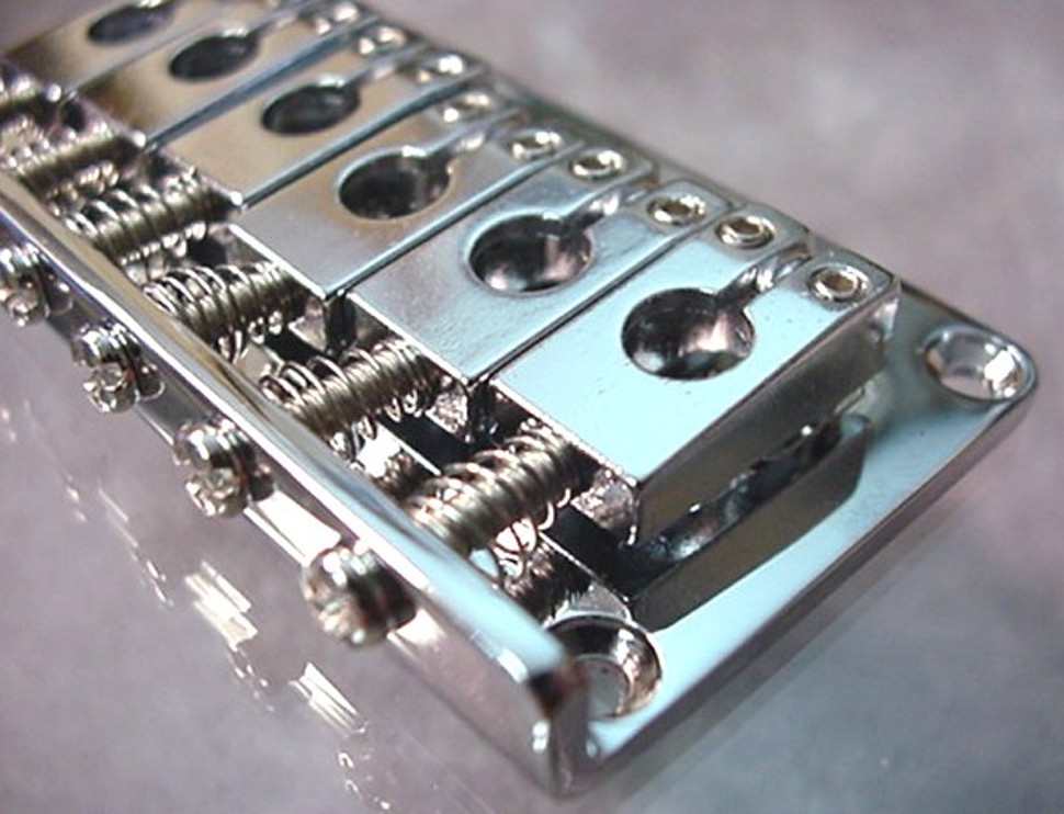 CHROME THROUGH BODY ELECTRIC GUITAR BRIDGE