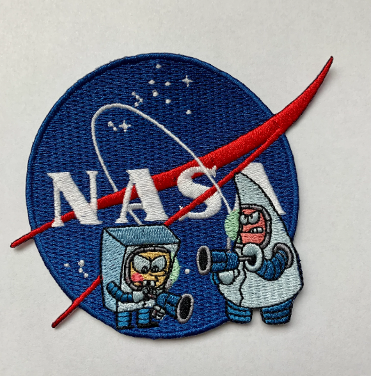 SPONGE & PATRICK CARTOON NASA MISSION PATCH 3" NASA SPACEX