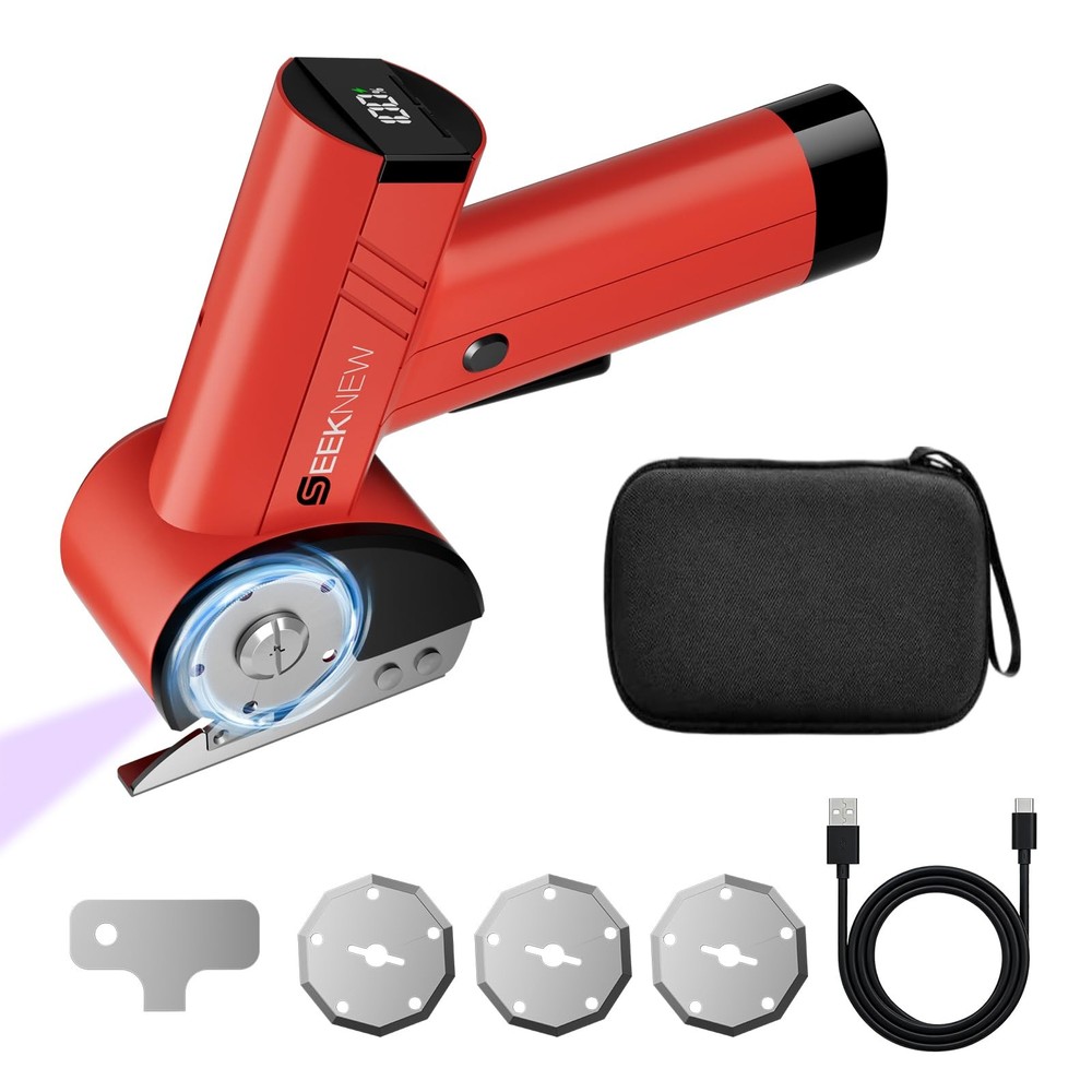 Cordless Scissors with Display, 4-Speed Adjustment Power Cutter for Cardboard...