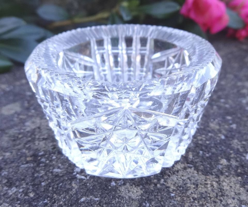 Small, Heavy Crystal Open Salt Dip, Cellar, Dish!