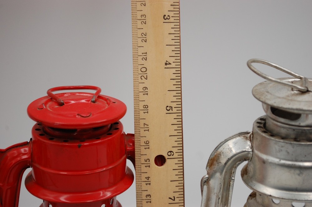 BARN LANTERNS 2 SILVER 1 RED 71/2 USED FOR SHOW