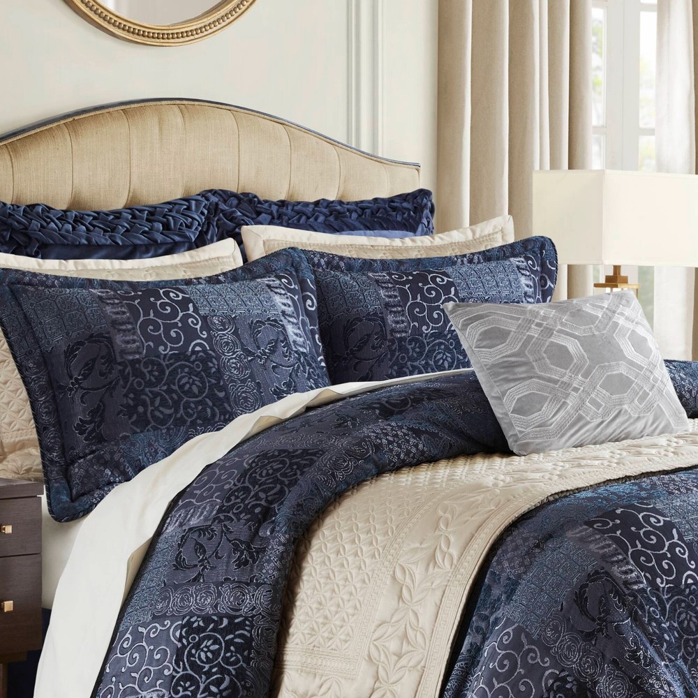 Gabrielle Navy 4 Piece Comforter Set