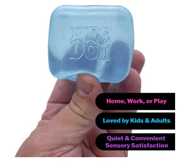 Nee Doh Nice Cube - Super Solid Squish! (Blue) - Brand New