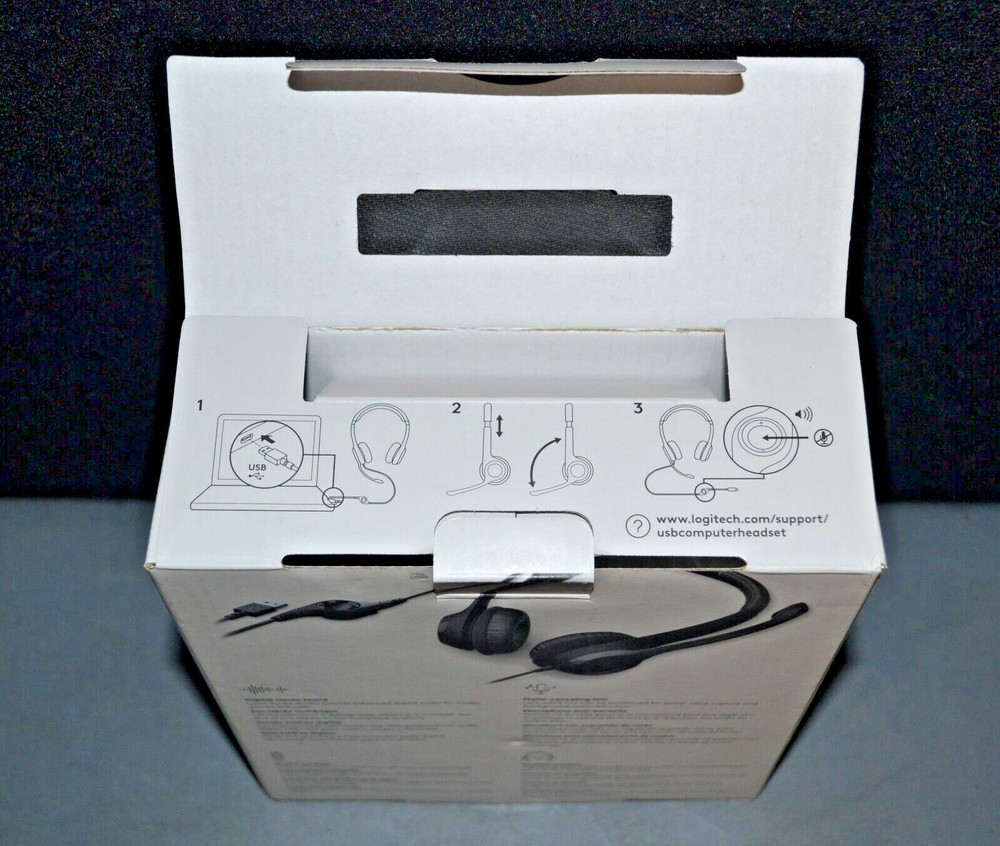 Logitech H390 Overhead USB Computer Headset w/ Noise-Canceling *NEW OPEN BOX*