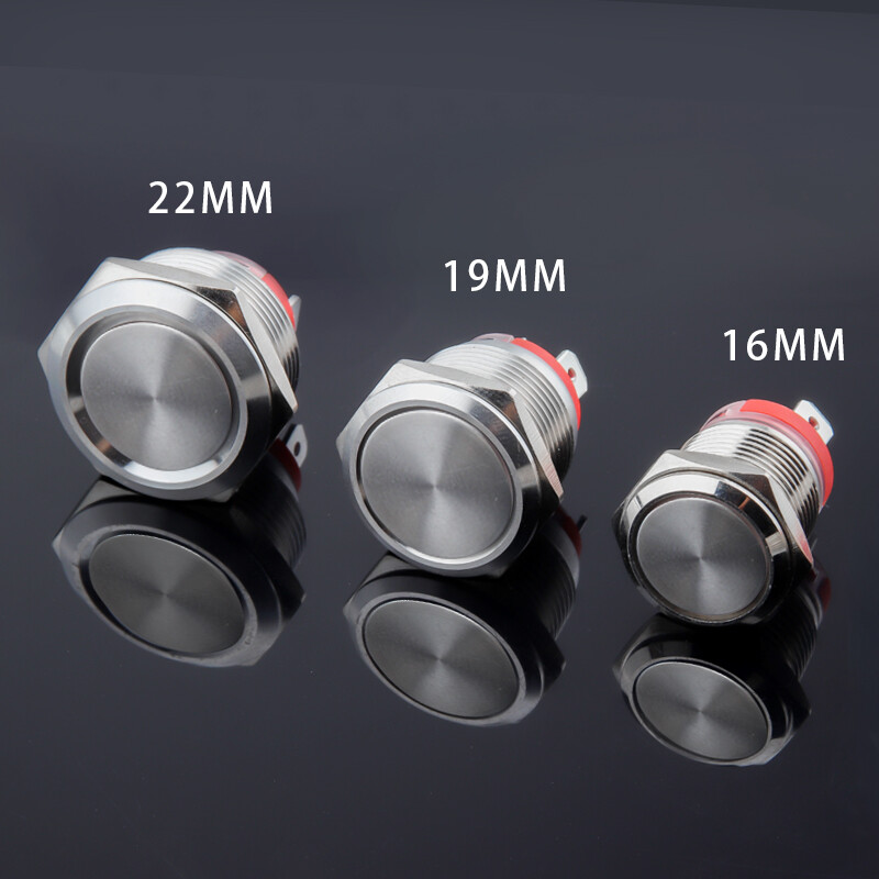LED Short Push Button Switches Latching Self Locking On/Off Waterproof 3-220V