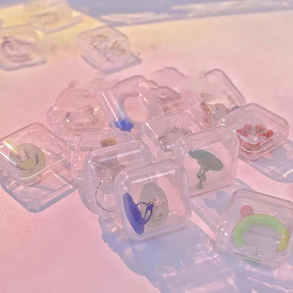 Cenbee 48 Pcs Clear Small Plastic Storage Containers Anti Oxidation Transparent