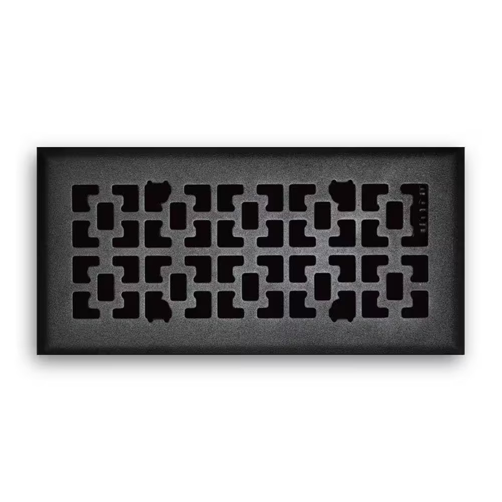 4 In. X 12 In. Vintage Victorian Floor Diffuser, Matte Black