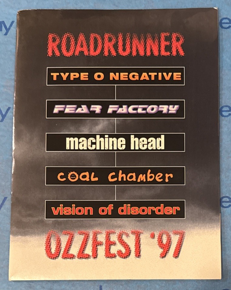OZZFEST ‘97 (OZZY OSBOURNE) ROADRUNNER RECORDS MEDIA PRESS FOLDER+5 BAND PHOTOS