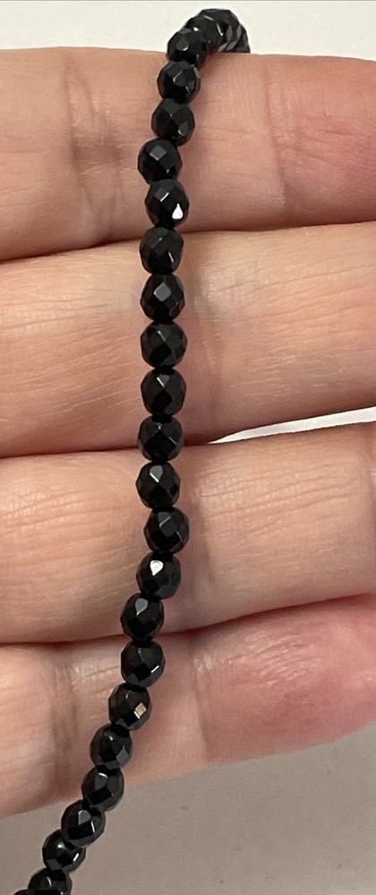925 Stone Bead Necklace 36” Long
