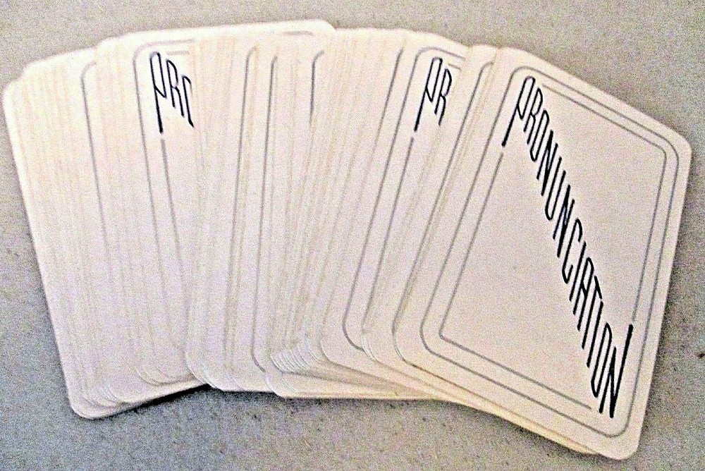 Antique 1944 PRONUNCIATION Educational PLAYING CARDS DECK Half Box GAME RULES