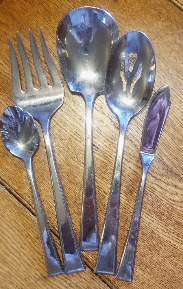 5 Pc Yamazaki Patrick EPOCH Hostess Set Casserole Serving Spoon Meat Fork Sugar