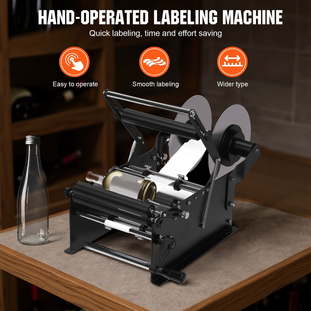 Adjustable Labeling Machine with Handle for Round Glass Plastic Metal Bottle