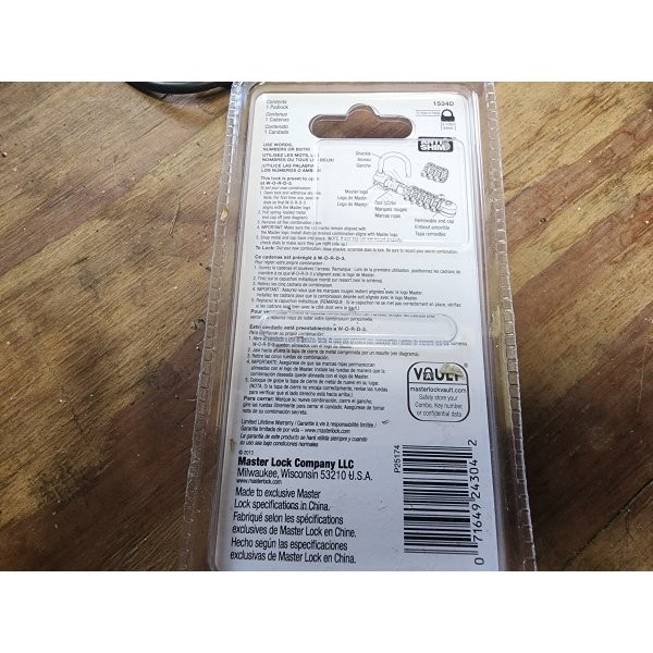 Green Master Lock 1534D Word Combination Padlock
