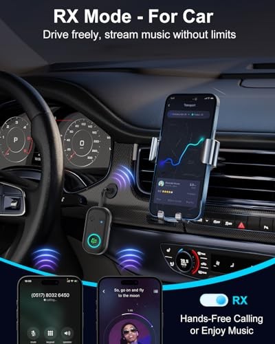 Bluetooth 5.3 Transmitter Receiver, Airplane Bluetooth Adapter for 2