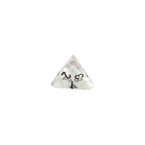 4-Sided Dice - Tetrahedron - W4 - Transparent - Clear