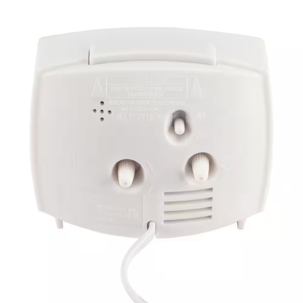 NEW Durable Tall Electrical Analog White Alarm Clock 3in with Backlight Quartz