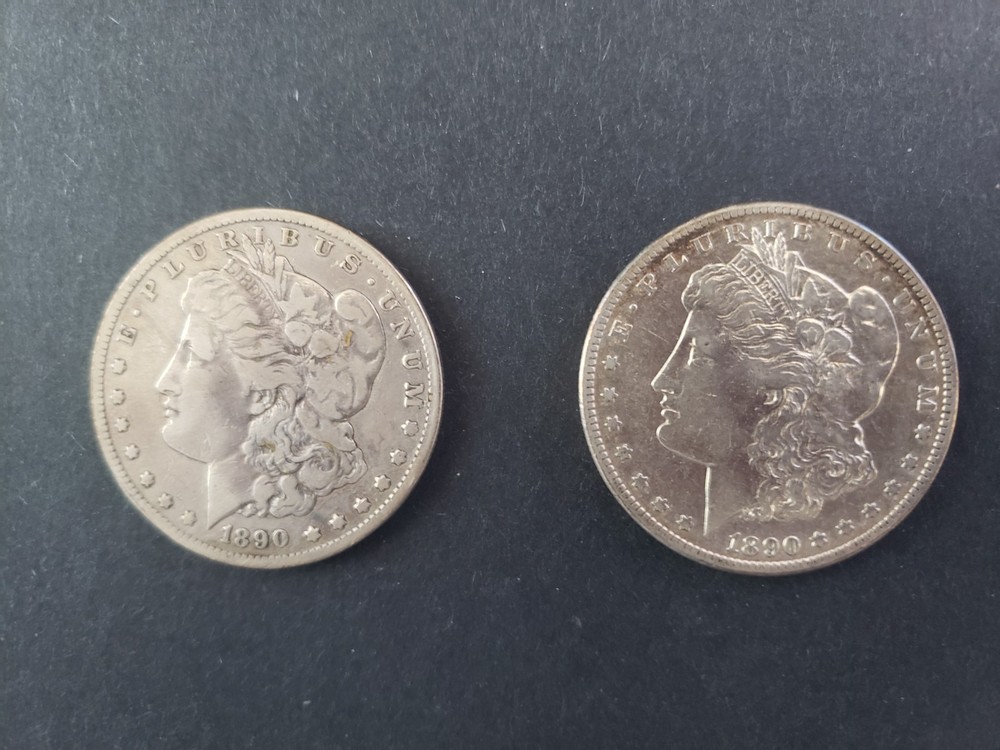 Two Coins! 1890 CC Morgan Silver Dollars! Nice Very Fine Condition!