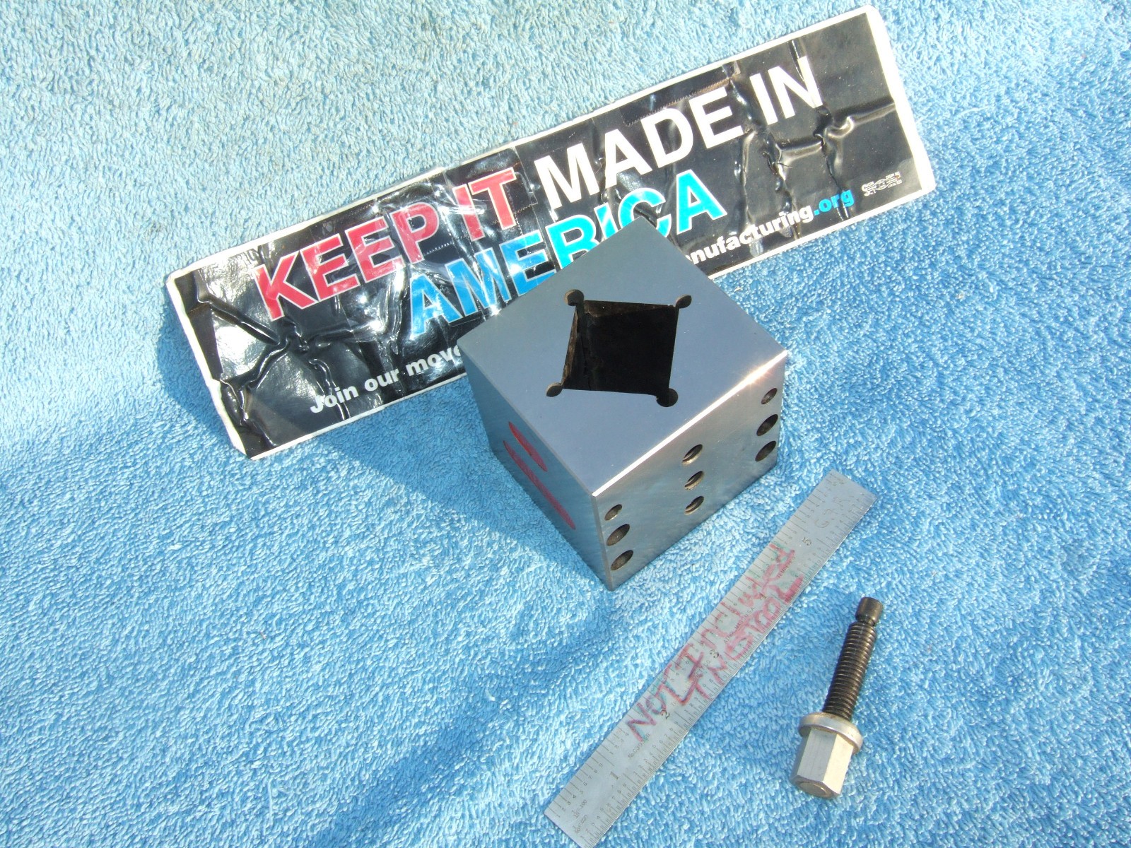 V BLOCK LRG 3 X 3 X 2.8 USA TOOLMAKER MADE 4 YOUR BRIDGPORT MACHINIST GRIND QA