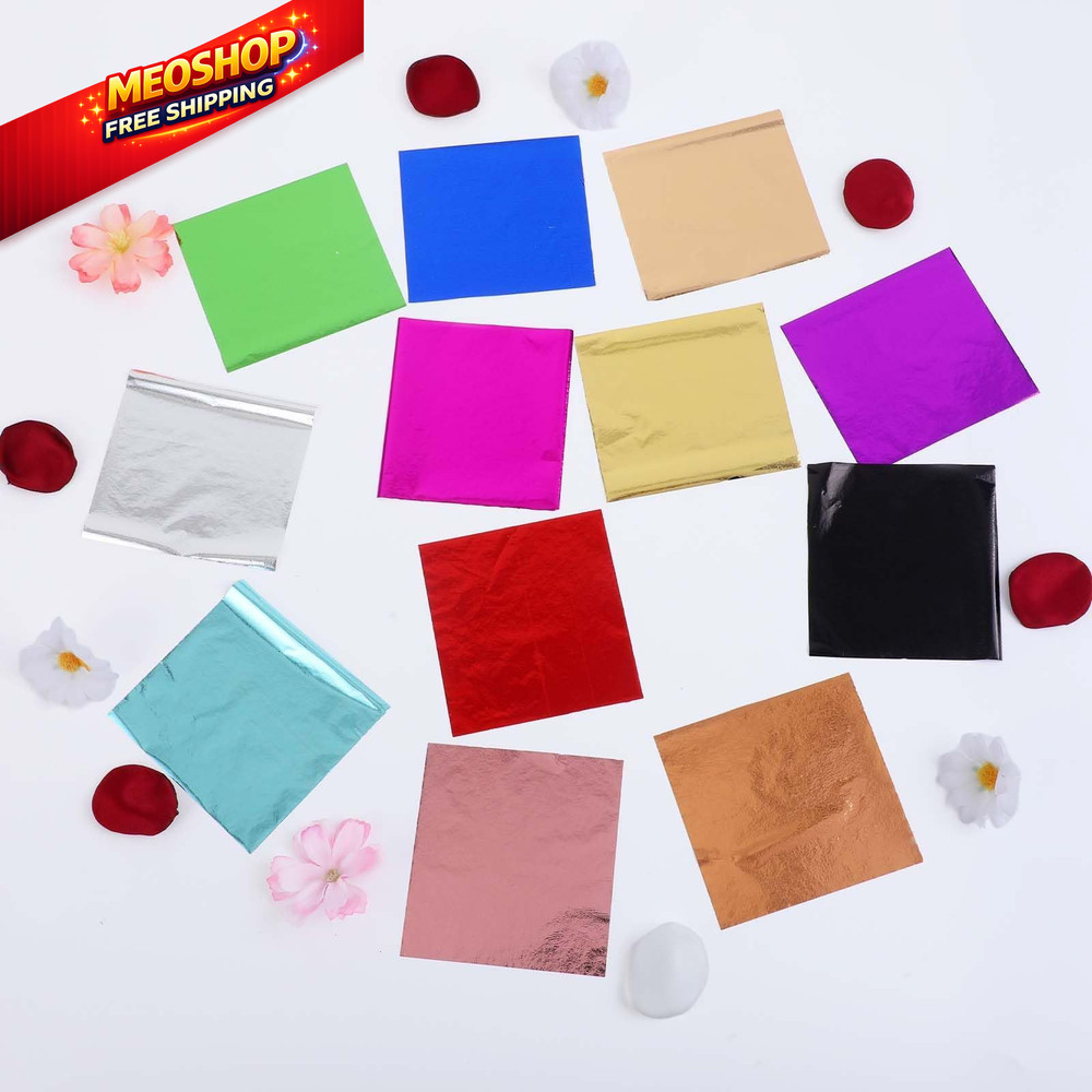 240 Sheets Gold Leaf 12 Colors Foil Multi-Color Imitation...