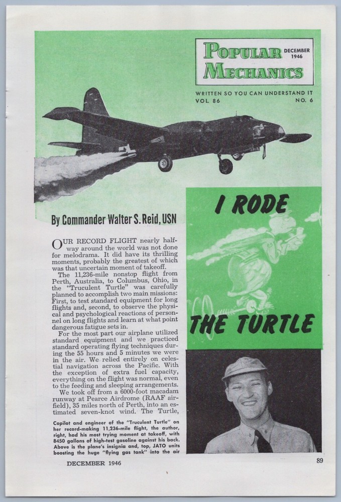 1946 Article - Lockheed P2V Neptune Navy Airplane Record Non Stop Flight