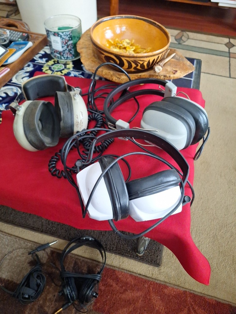 3 Sets Lot David Clark Nova 10 Numark  Communication Headset Helicopter Stereo