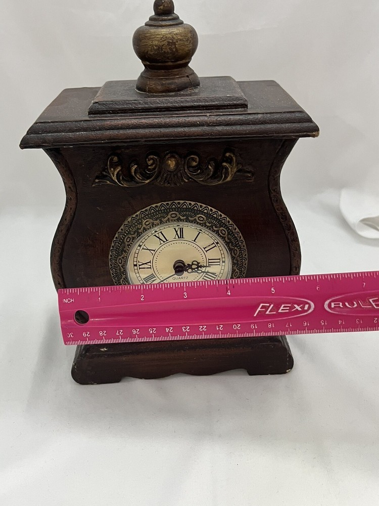 Clock Rustic Farmhouse Design Dark Wood Table Clock