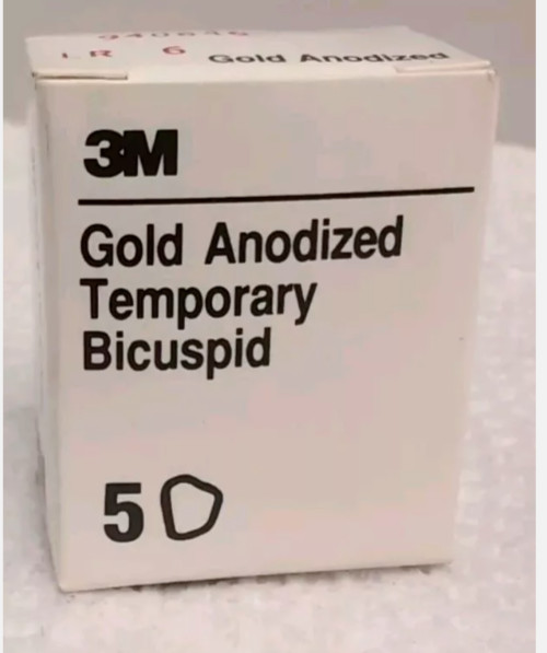 3M ESPE Gold Anodized Temporary Bicuspid(5 crowns /Box) ASSORTED SIZES