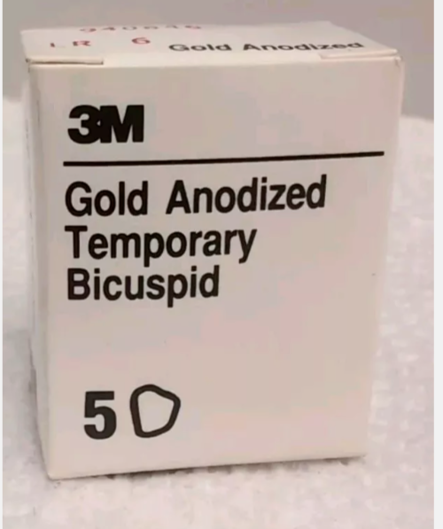 3M ESPE Gold Anodized Temporary Bicuspid(5 crowns /Box) ASSORTED SIZES