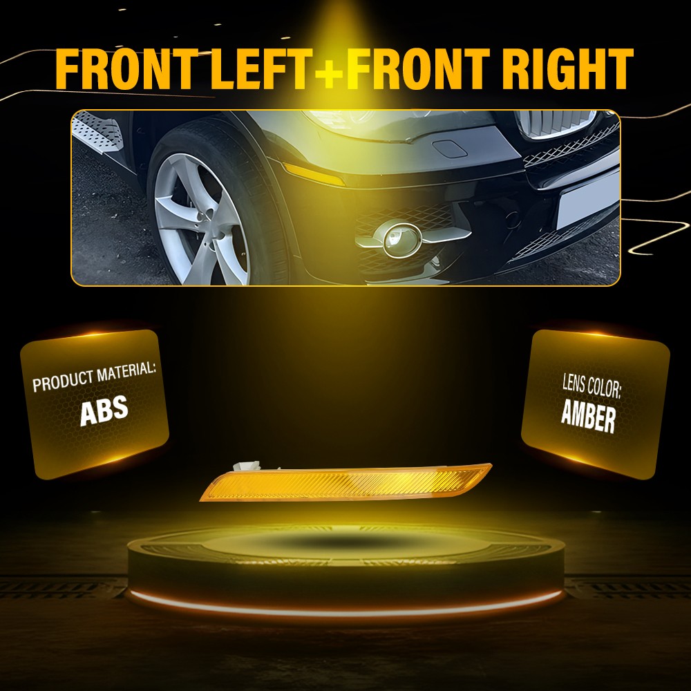 2X Fits BMW X6 E71 E72 2008-2014 Front Bumper Reflector Light Lamp Left Right EA