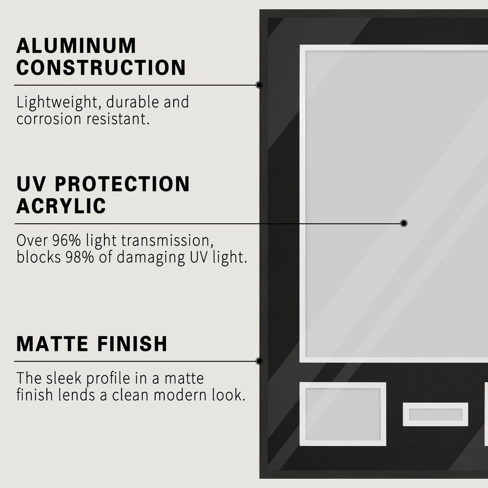 CCDCC 24x32 Aluminum Shadow Box Jersey Frame 1 Pack, Black 1