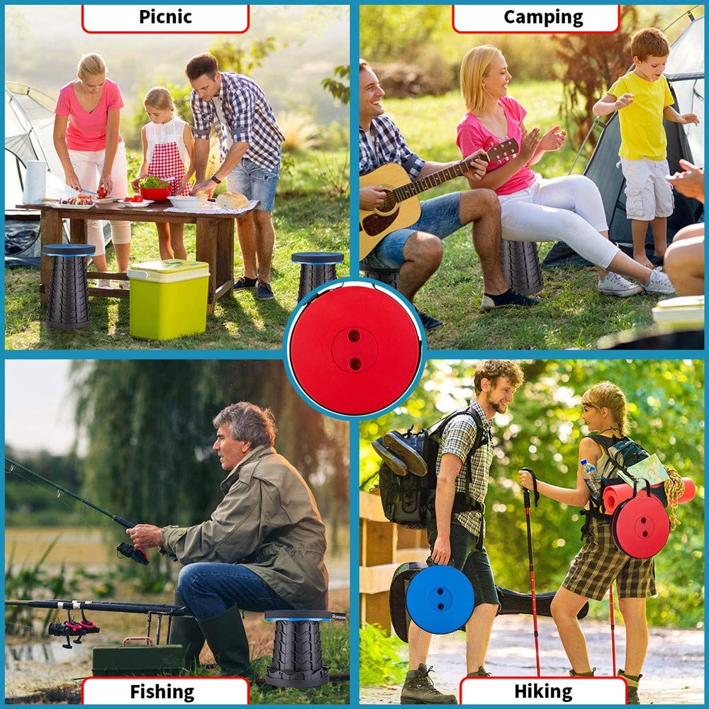 Boreeman Upgraded Folding Stool, Lightweight, Sturdy - 570lbs Static Load