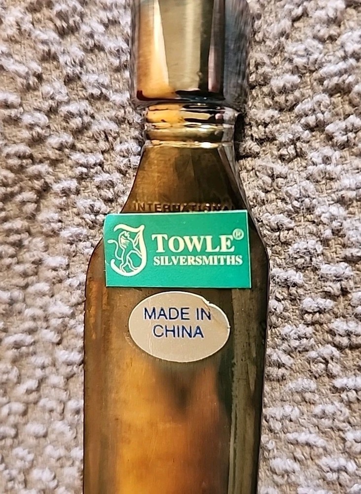 Towle Crystal Handle Silver Plated Cake Knife New