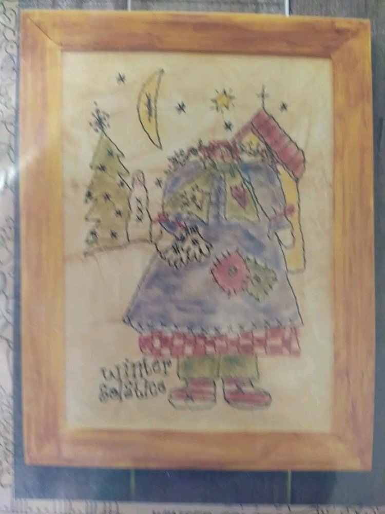 Winter Solstice Embroidery Pattern by Meme's Quilts #184 10x14" primitive