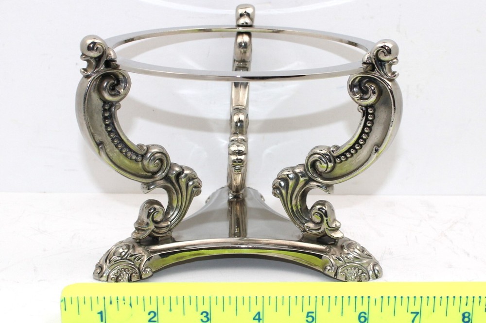 Godinger 1960's Silver Plated Ornate Bowl Pillar Stand in excellent condition