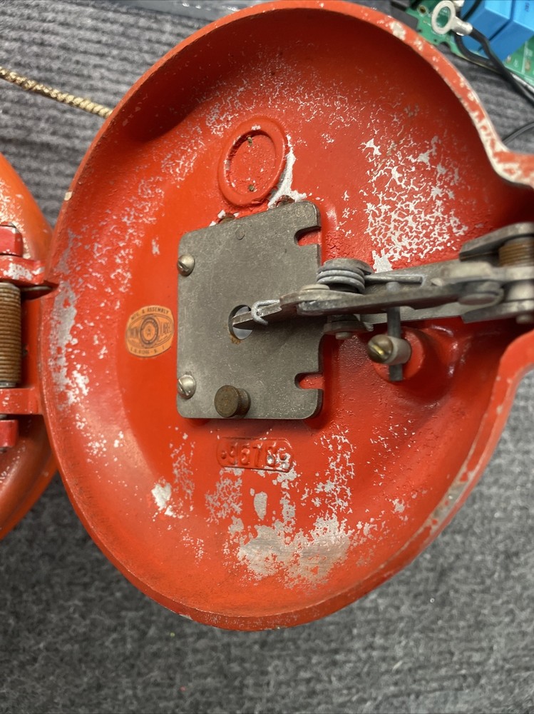 Vintage Rare Coded Fire Alarm Pull Station Red Round Break Glass Pull Lever