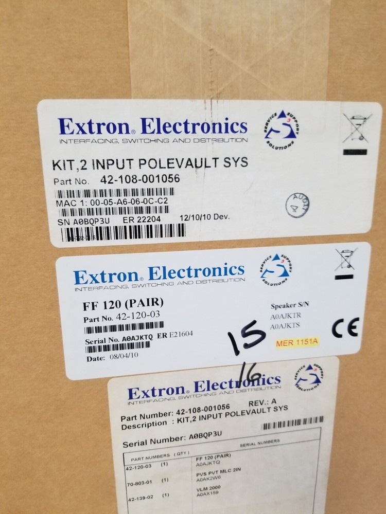 Extron 42-120-03 Flat Field Speaker FF 120 PAIR