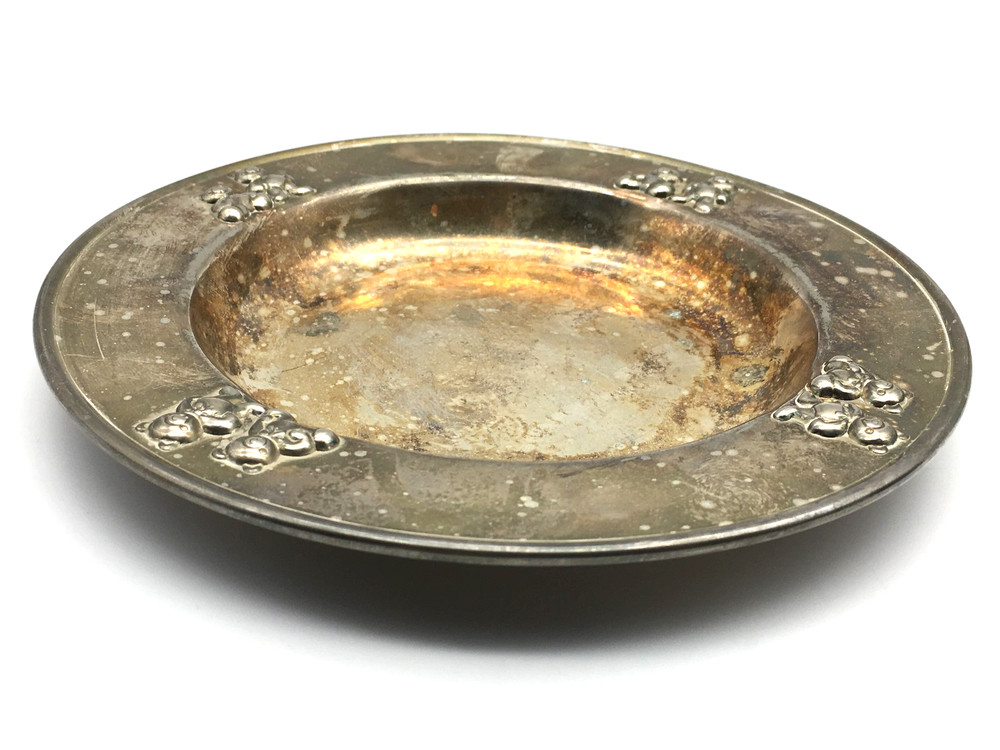 Vintage 80's Godinger Silver Plate Bears Motif Child's Bowl Cup Fork Spoon Set