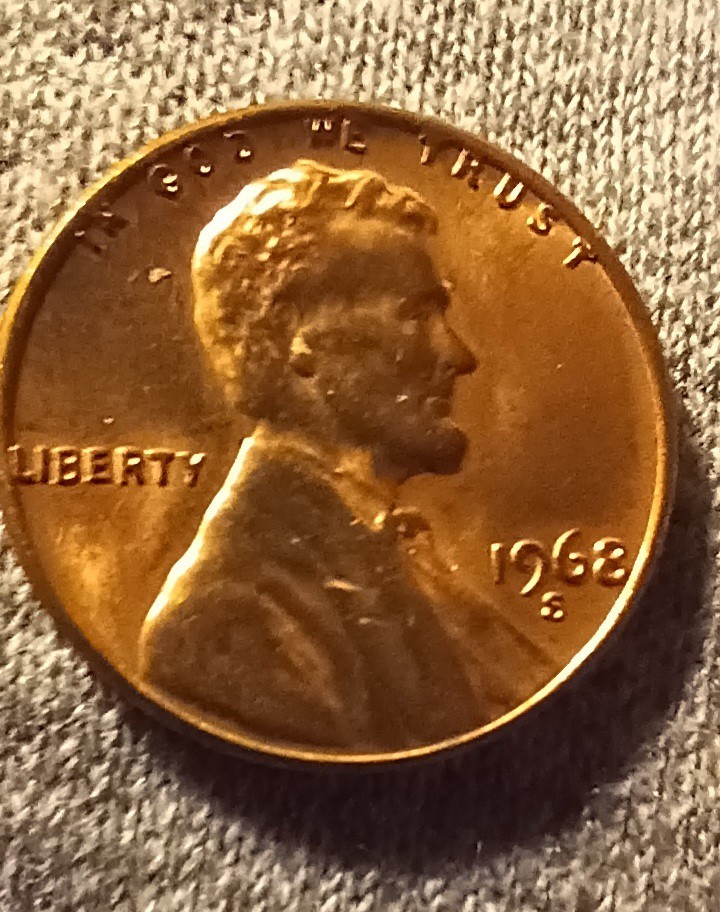 Rare 1968 S Lincoln Penny  with Multiple Errors BU!