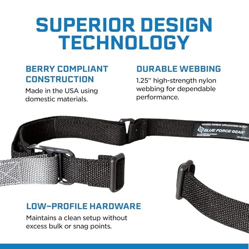 Vickers Sling - Patented 2-Point Adjustable Sling Black