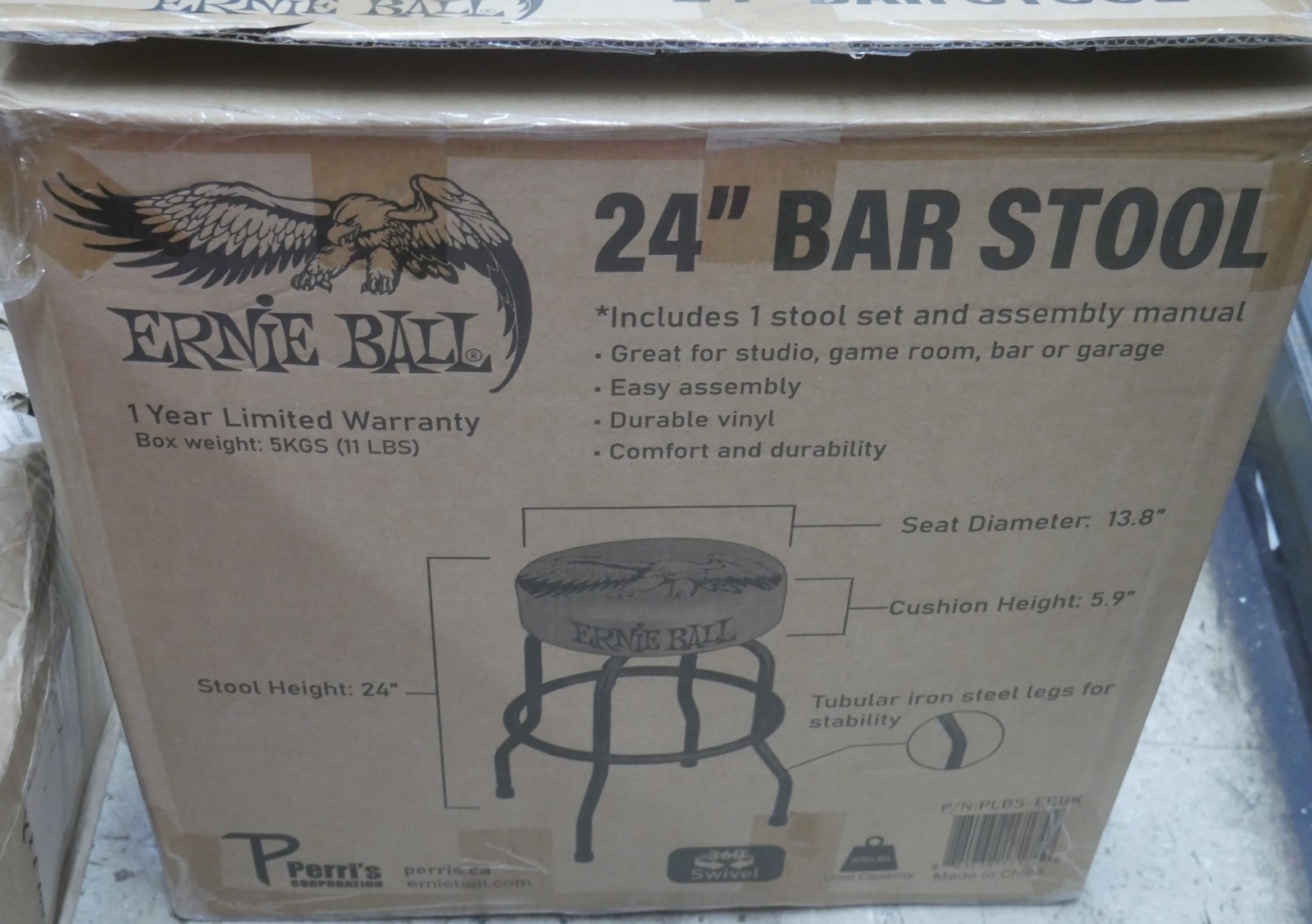 Ernie Ball Ernie Ball 24" Eagle Barstool Black new open box