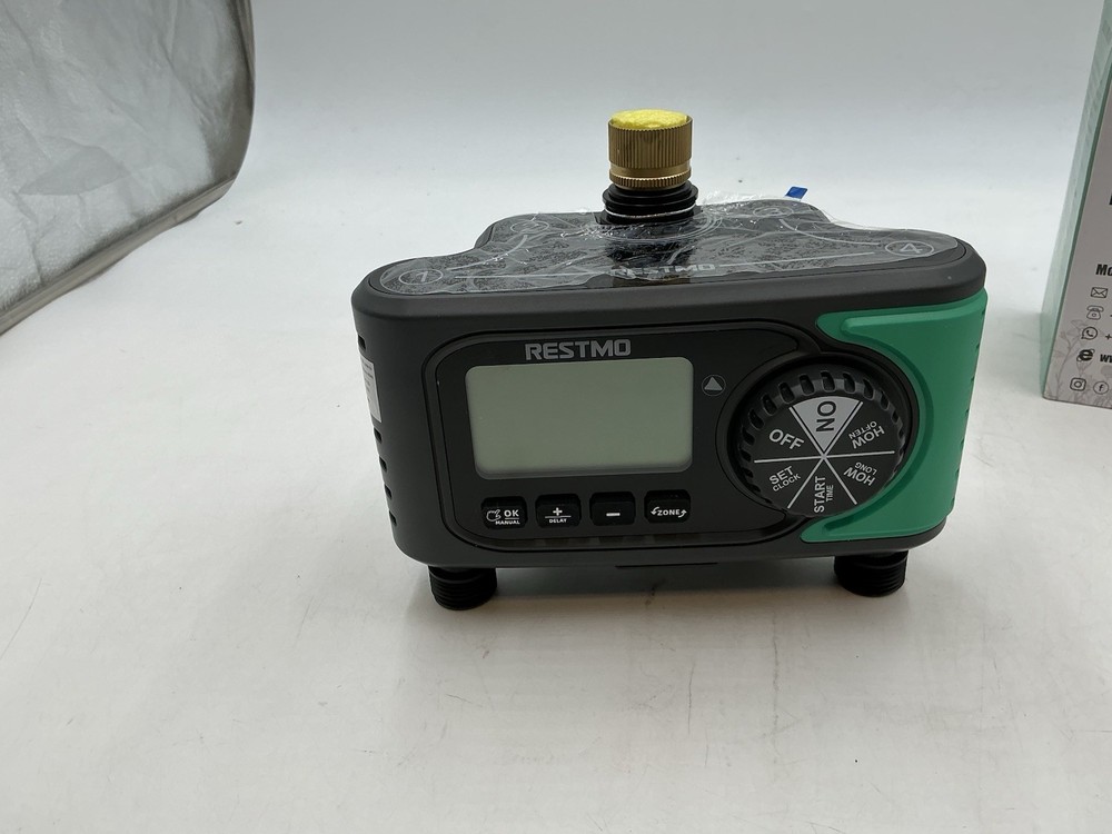 RESTMO 4-Outlet Sprinkler Timer with Brass Inlet 4 Zone Programmable Water 4028F