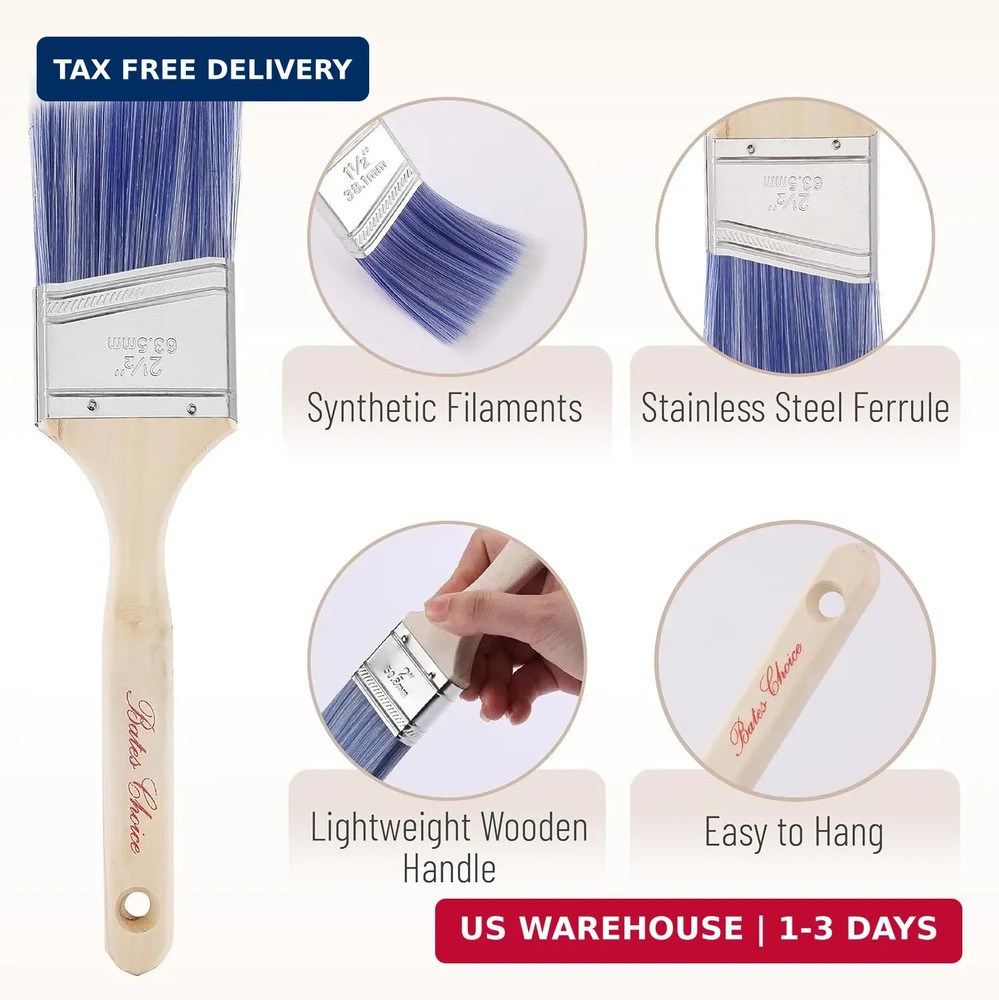 Bates - Paint Tray Set, Paint Rollers, Paint Brushes for Wall, Tray, Roller Brus