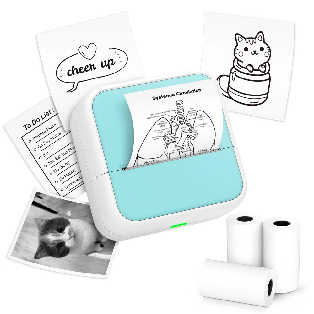 Sticker Printer - Printpods Mini with Stickers, Mini, Light Blue