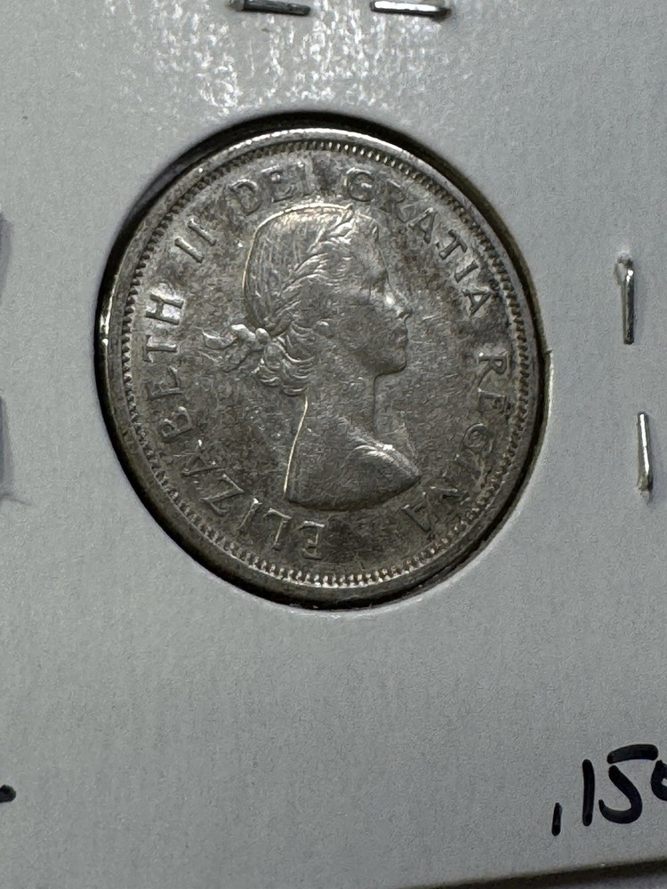 1962 Canada 25 Cents Silver Coin Cleaned